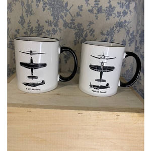 Pair of WW2 Fighter Plane Mugs
